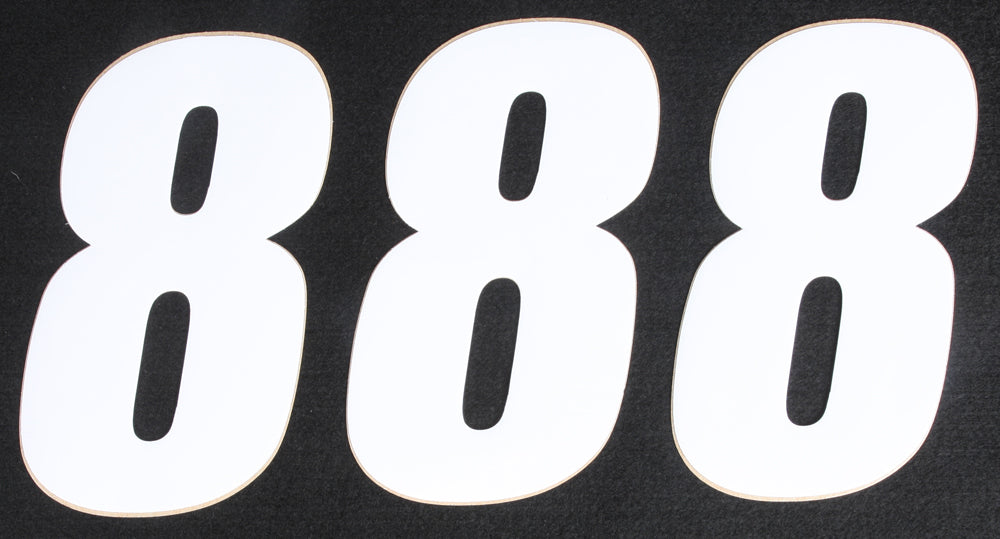 Number 8 White 6" 3/Pk