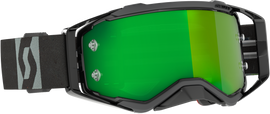 SCOTT Prospect Goggle in black and grey with green chrome accents, designed for eyewear and outdoor sports.