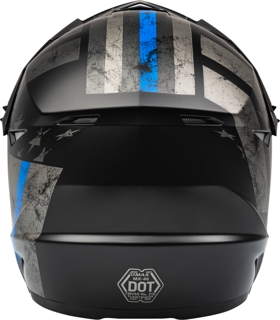 Mx 46 Patriot Off Road Helmet Matte Black/Grey/Blue 2x