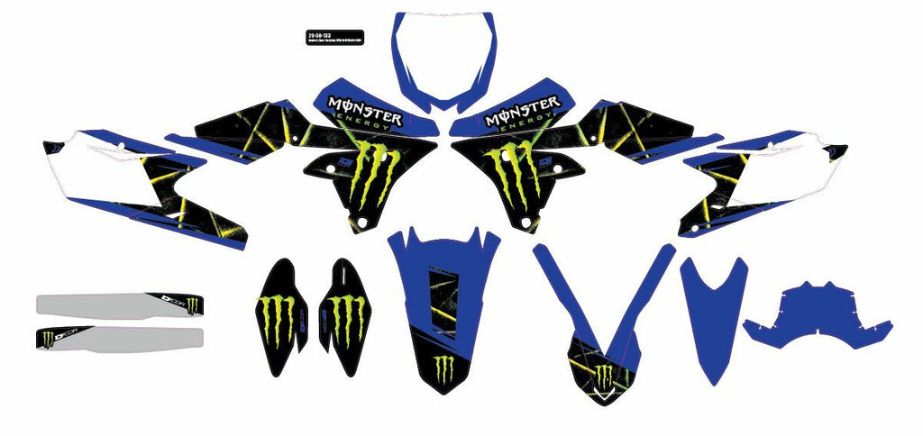 Cmplt Kit Monster Energy Slash White Bg