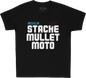 Stache Mullet Moto Youth Tee Black Yl