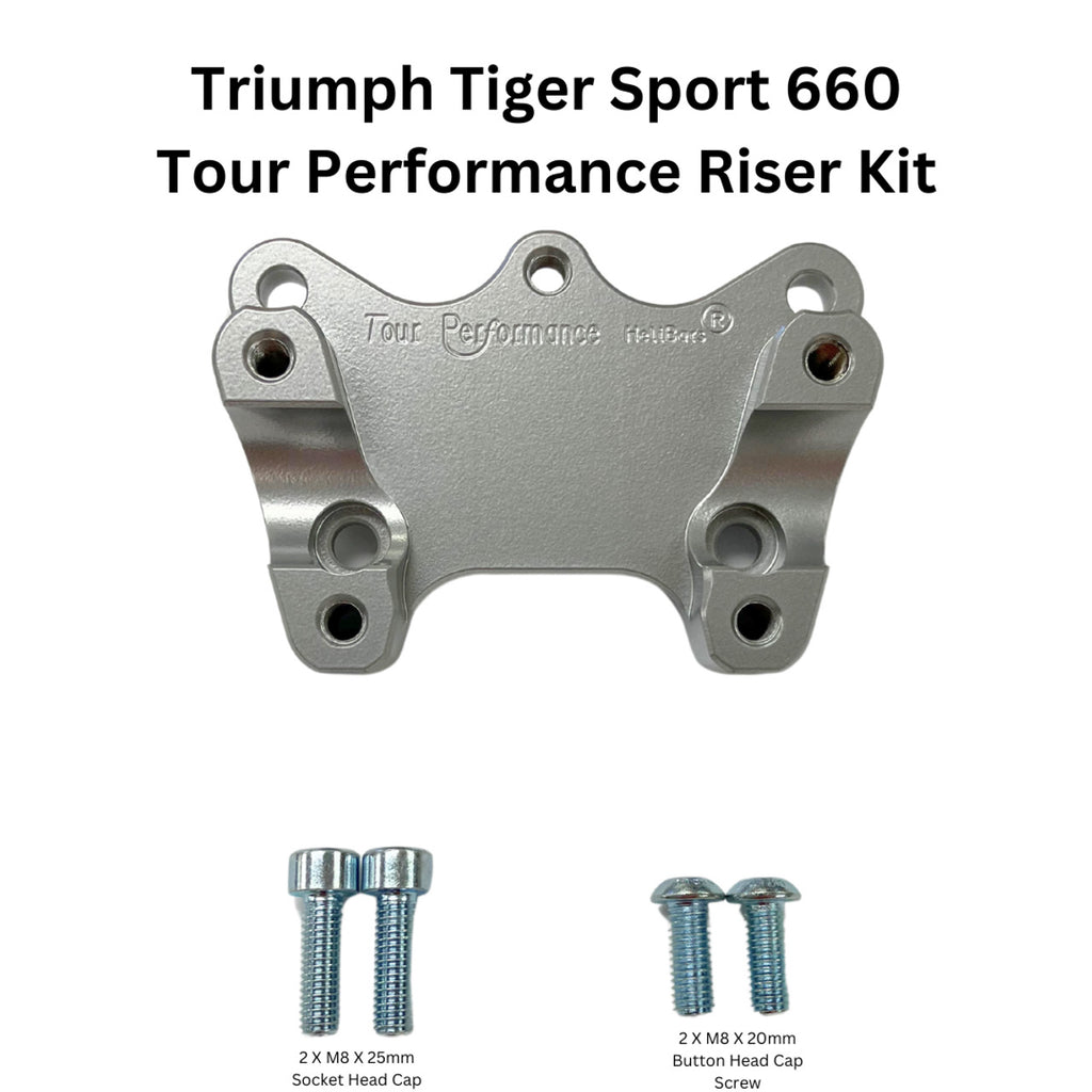 Handlebar Risers Silver W/Ram Ball Tri