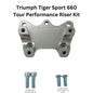 Handlebar Risers Silver W/Ram Ball Tri