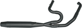 SAWICKI 2in1 Tc Flt Mid Length Cannon Black exhaust pipe with sleek black finish, designed for motorcycle performance.