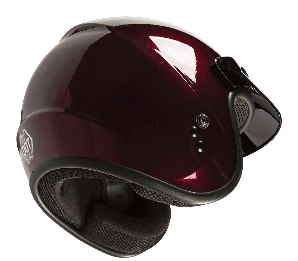 Of 2 Open Face Helmet Wine Red Sm