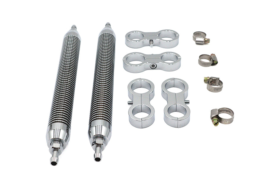 Oil Cooler Set Twin Style Billet Chrome