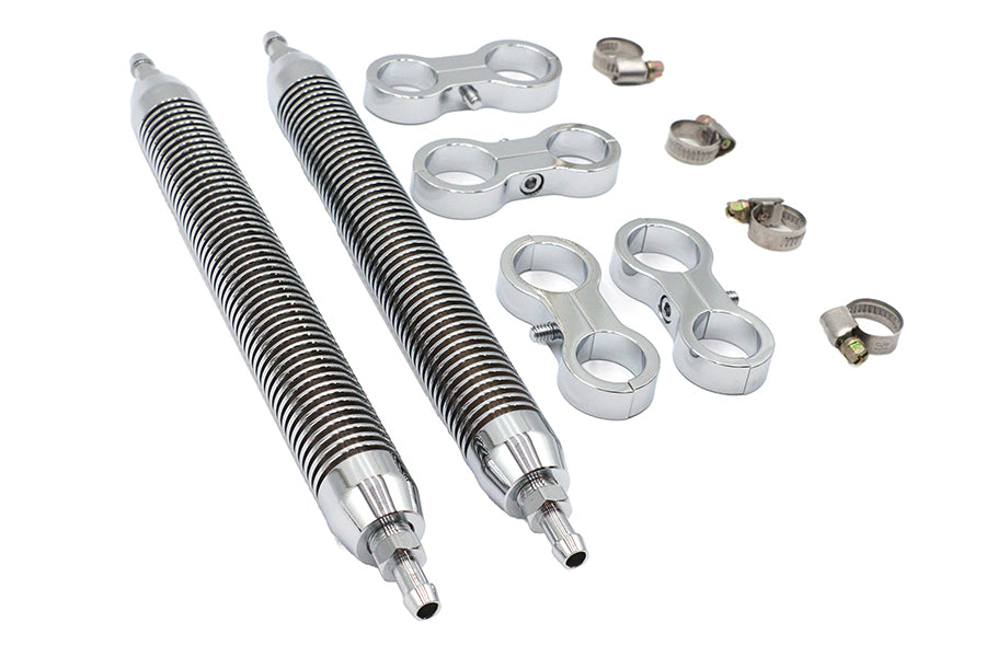 Oil Cooler Set Twin Style Billet Chrome