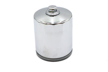 Load image into Gallery viewer, V-TWIN Hex Spin On Oil Filter attached to oil tank, showing the durable metal construction and hexagonal shape for easy installation.