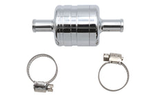 Load image into Gallery viewer, Wyatt Gatling Chrome Crankcase Breather Vent Canister for fuel and air system, with polished chrome finish and vent opening.