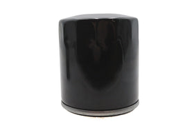 Black Ultima Microglass Spin On Oil Filter attached to an oil tank, designed for efficient filtration in automotive applications.
