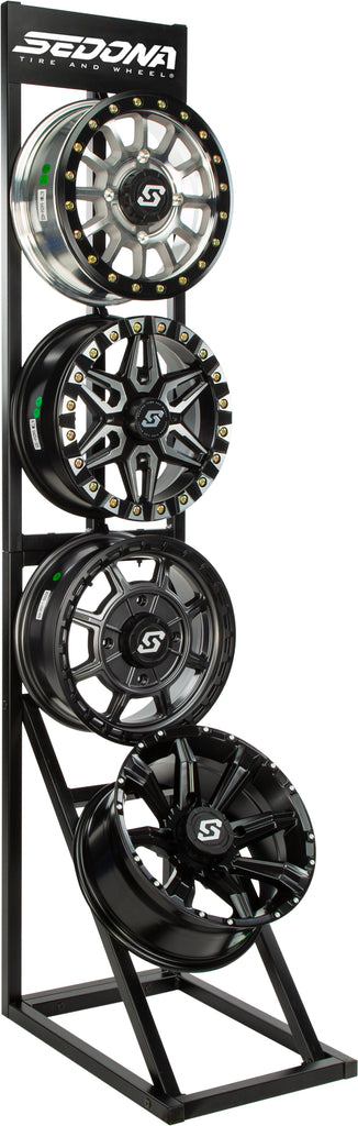 Sedona Wheel Display Holds Four Wheels