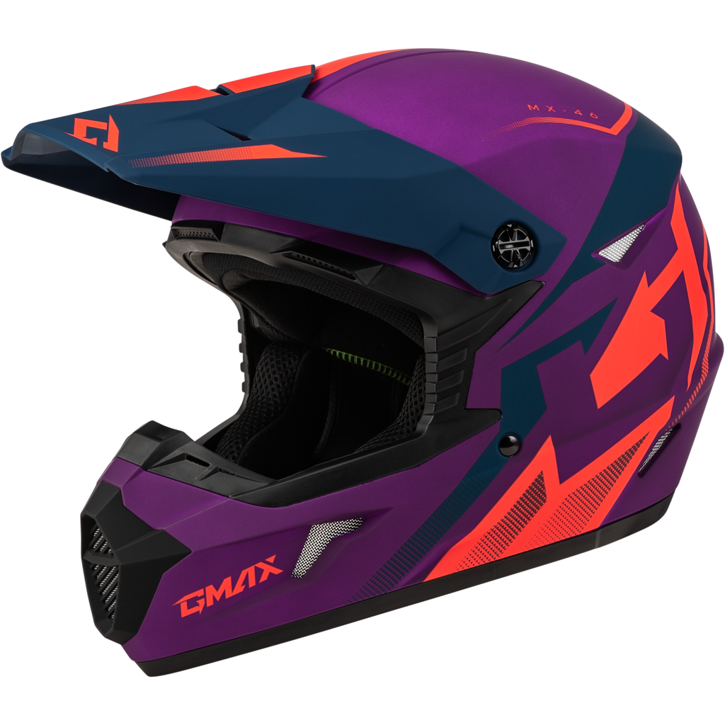 Mx 46 Compound Helmet Matte Purple/Coral/Blue Xs