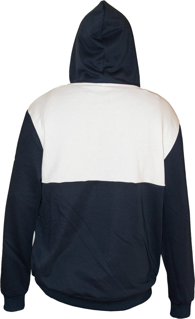 Navy Honda HRC2 sweatshirt hoodie by D-COR with front pocket and logo, shown on a plain background.