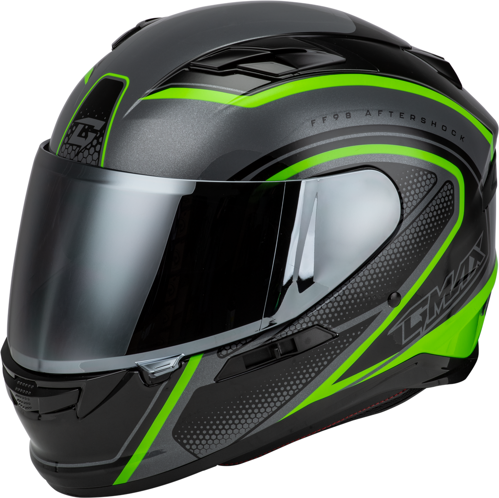Ff 98 Aftershock Helmet Grey/Neon Green 3x