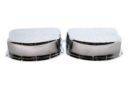 Chrome Panhead engine cover set by Paughco, showcasing polished metal covers with detailed design for vintage motorcycle engines.