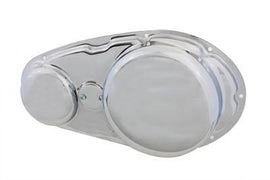 Chrome XLCH Primary Cover Drive Line for Harley-Davidson by Paughco, showcasing polished metal finish and detailed design.