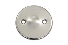 Load image into Gallery viewer, Stainless steel V-TWIN Primary Inspection Cover for drive line, with a polished finish and detailed design, on a black background.