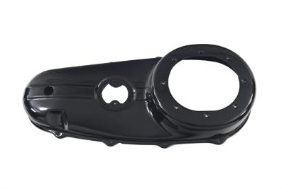 V-Twin V-TWIN Replica Outer Primary Cover in flat black for drive line applications, showcasing the durable motorcycle accessory.