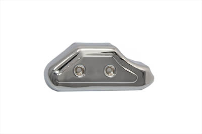 V-Twin rear brake master cylinder cover in black with metal accents, designed for motorcycle brake systems.
