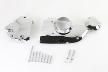 Load image into Gallery viewer, V-Twin chrome engine cam and sprocket cover kit with polished finish, designed for V-Twin motorcycle engines.