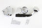 V-Twin chrome engine cam and sprocket cover kit with polished finish, designed for V-Twin motorcycle engines.