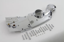 Load image into Gallery viewer, V-TWIN chrome engine cam and sprocket cover kit with polished finish, designed for V-TWIN motorcycle engines.