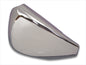 Chrome left side cover for V-Twin Battery, electrical component with a sleek chrome finish, designed for V-Twin motorcycle models.