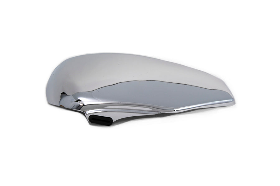 Chrome V-Twin Battery Left Side Cover for motorcycle electrical system, designed for durability and a sleek appearance.