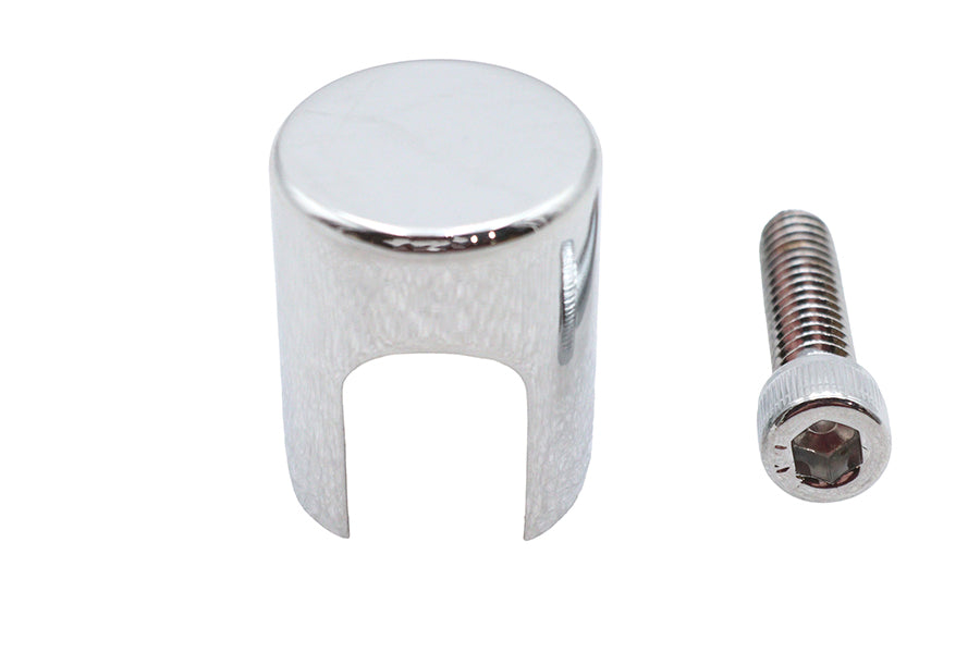 V-TWIN chrome flywheel sensor cover for fuel and air system, designed for motorcycle engine protection and style.