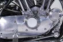 Load image into Gallery viewer, V-TWIN smooth chrome ignition system cover with hidden screws, designed for electrical components on motorcycles.