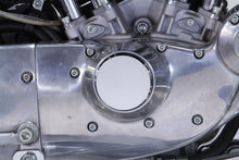 Load image into Gallery viewer, V-TWIN smooth chrome ignition system cover with hidden screws, designed for electrical motorcycle components.