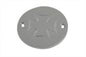V-TWIN chrome 2-hole Maltese ignition system cover for motorcycle electrical components, featuring a shiny chrome finish and detailed design.