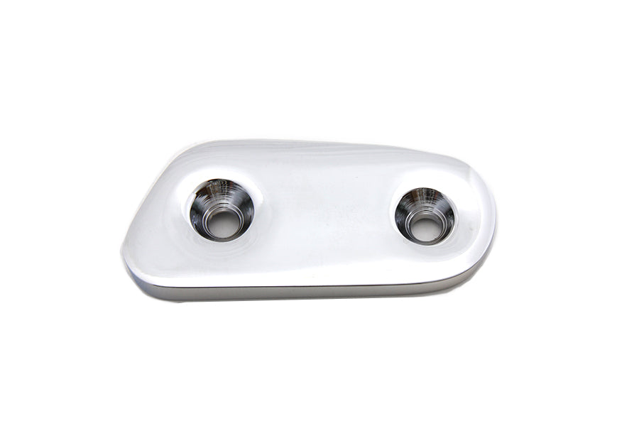 Chrome V-TWIN Inspection Cover for drive line, featuring a polished metal finish and detailed branding on the bike component.