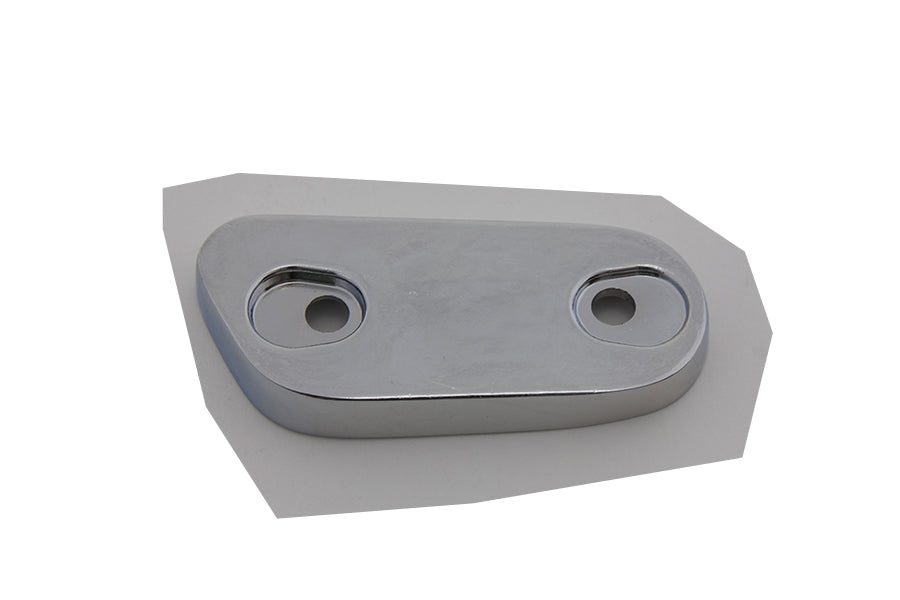 Chrome V-TWIN Inspection Cover for drive line, showcasing a shiny, polished finish on a motorcycle component.