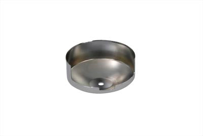 V-TWIN chrome starter end cover for electrical systems, showcasing a shiny, durable finish for motorcycle starter protection.