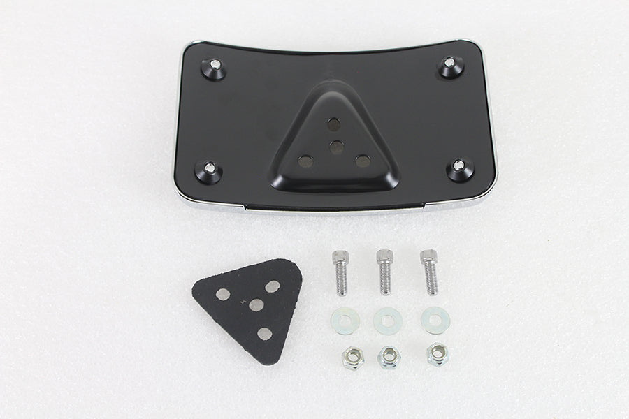 License Plate Bracket Curved Laydown Style Chrome Billet