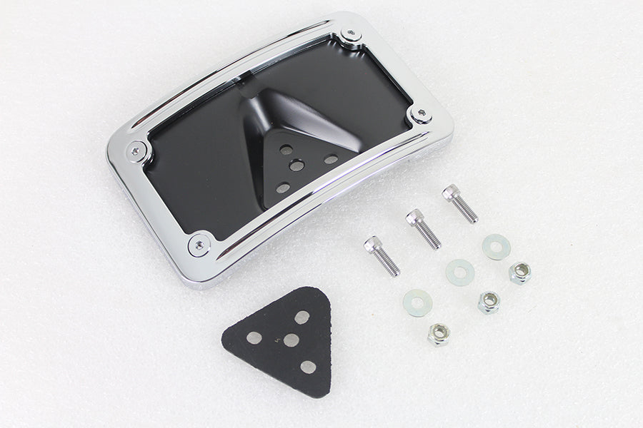 License Plate Bracket Curved Laydown Style Chrome Billet