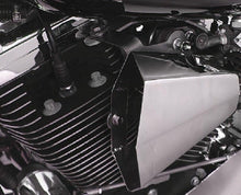 Load image into Gallery viewer, Chrome V-TWIN air scoop engine cover with V-TWIN branding for motorcycle engines, shown in the image.