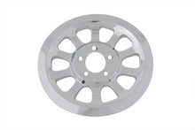 Load image into Gallery viewer, Chrome V-Twin Outer Pulley Cover with 66 teeth for drive line applications, designed for V-Twin motorcycle models.