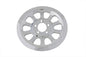 Chrome V-Twin Outer Pulley Cover with 66 teeth for drive line applications, designed for V-Twin motorcycle models.