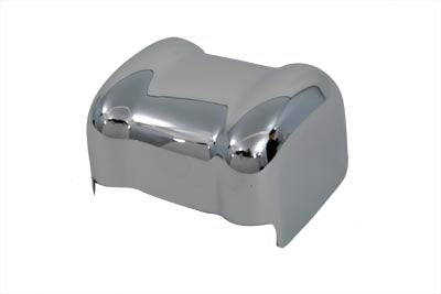 Chrome V-TWIN coil cover for electrical components, smooth finish, designed for V-TWIN motorcycle engines.