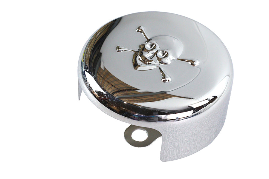 Skull Round Horn Cover Chrome