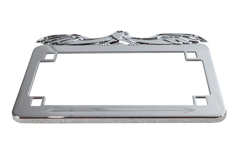 License Plate Frame Flying Eagle Style Chrome