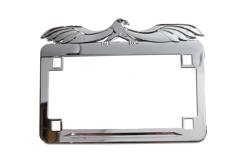 License Plate Frame Flying Eagle Style Chrome