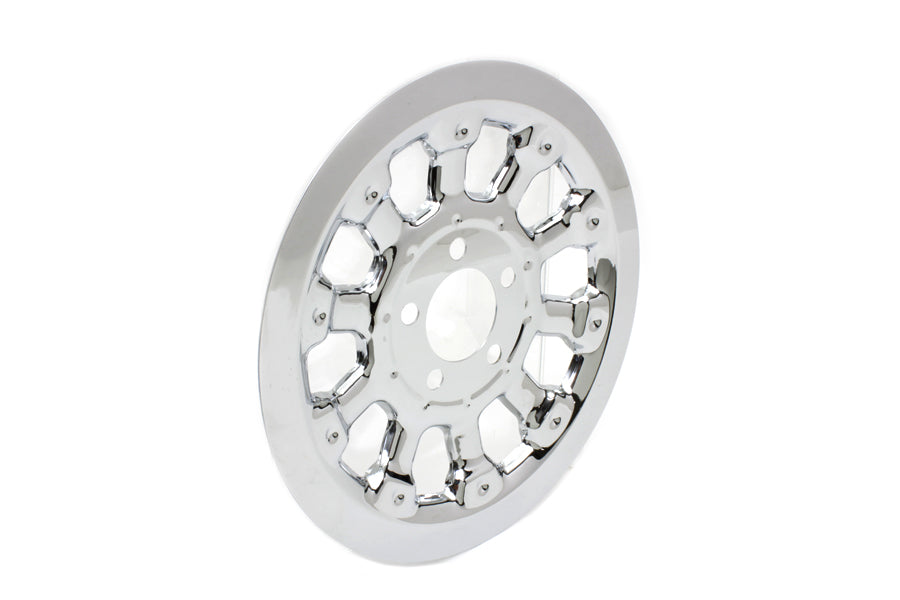 Chrome V-TWIN Magnum pulley cover with 70 teeth for drive line, showcasing a polished, durable motorcycle component.