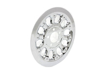 Load image into Gallery viewer, Chrome V-TWIN Magnum pulley cover with 70 teeth for drive line, showcasing a polished, durable motorcycle component.