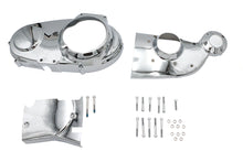 Load image into Gallery viewer, V-TWIN chrome engine dress-up set with polished components for enhancing a motorcycle engine's appearance.