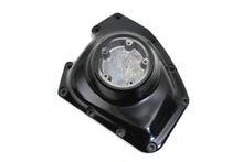 Load image into Gallery viewer, V-TWIN gloss black engine cam cover with polished finish, designed for V-TWIN motorcycle engines.
