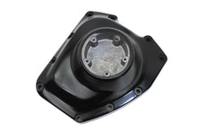 Load image into Gallery viewer, V-TWIN gloss black engine cam cover with polished finish, designed for V-TWIN motorcycle engines.