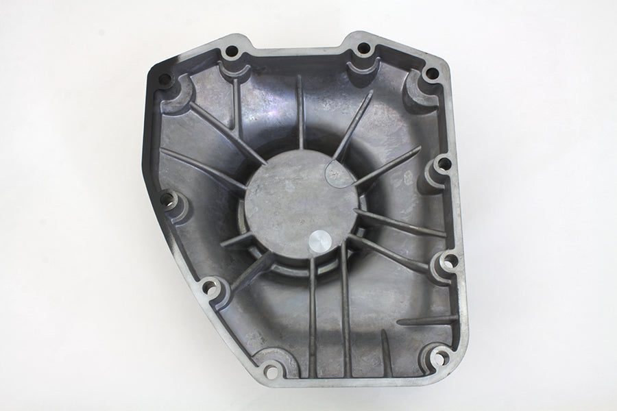 V-TWIN gloss black engine cam cover with V-TWIN branding, designed for motorcycle engine enhancement.